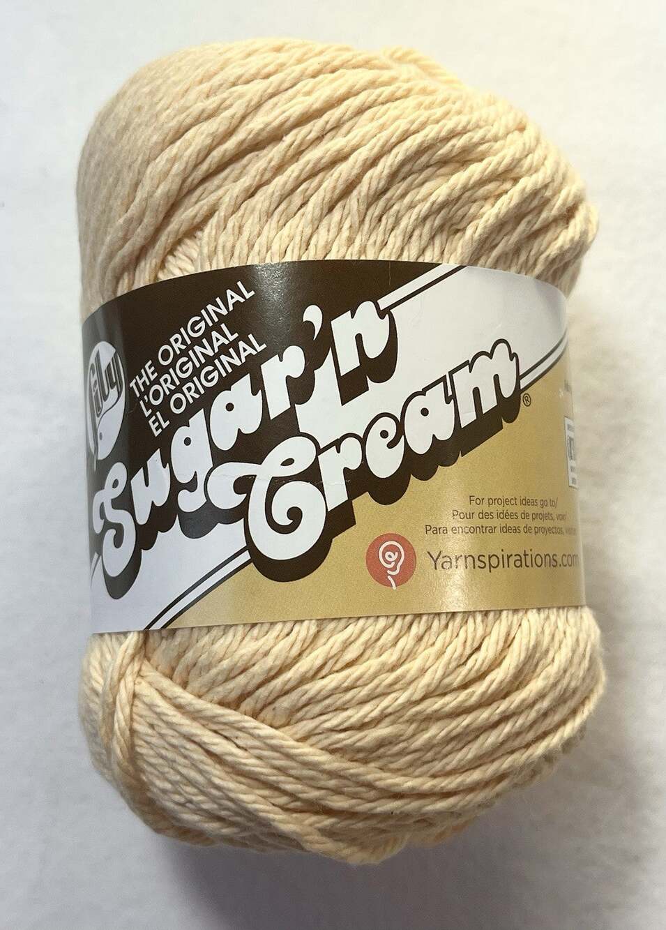 Lily Sugar ‘n Cream Yarn, Country Yellow, 2.5 Ounces